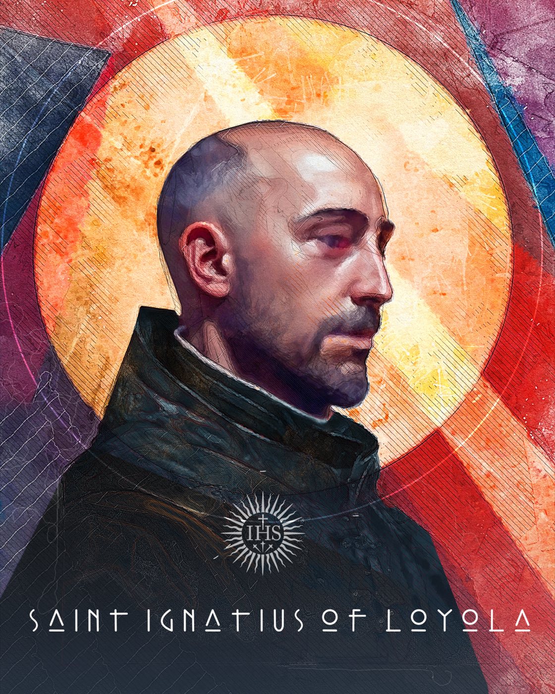 Illustrated portrait of Saint Ignatius of Loyola